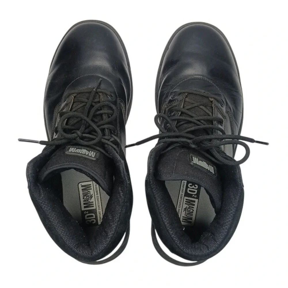 Magnum‎ Midnite Plus Tactical Boots Mens 11.5 Black Leather Slip Resistant 5200